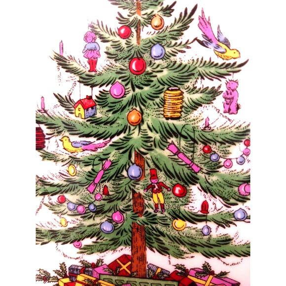 4 Plates SPODE 8" PLATES Salad Dessert Christmas Tree REPLACEMENT Excellent - Picture 6 of 13